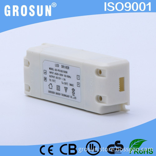 China Supplier 12V 1.5A Constant Voltage LED Lighting Driver LED Dimmable Driver with High Quality